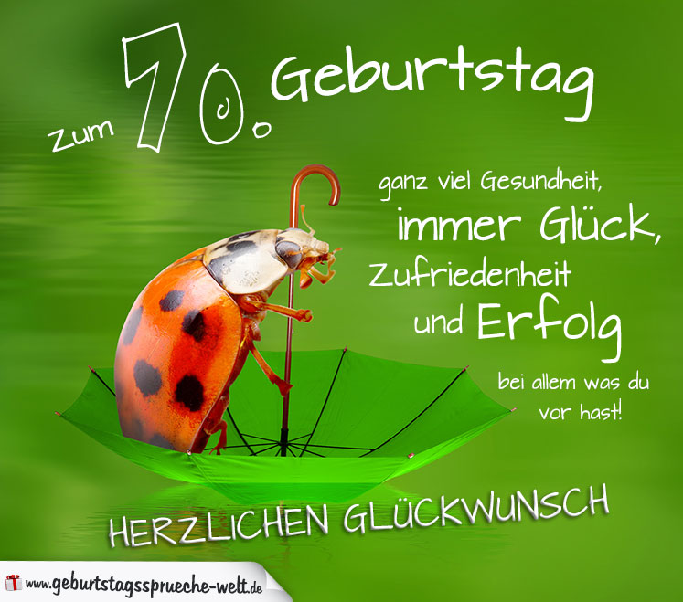 70. Geburtstag Karte Herzlichen Glückwunsch GeburtstagssprücheWelt