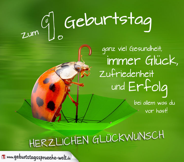 9. Geburtstag Karte Herzlichen Glückwunsch GeburtstagssprücheWelt