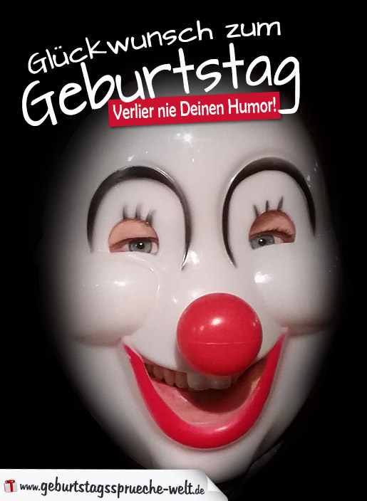 Geburtstagskarte mit Clown-Maske