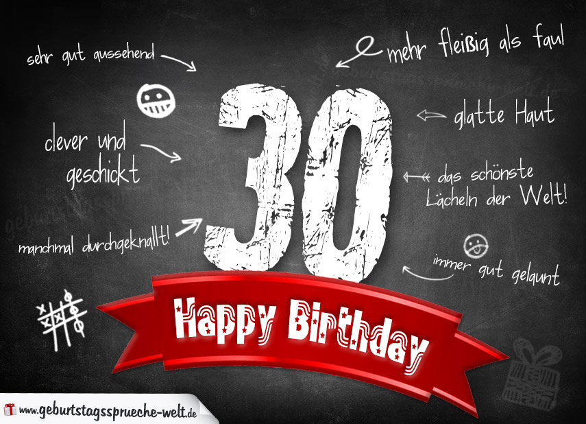 Komplimente Geburtstagskarte Zum 30 Geburtstag Happy Birthday Geburtstagsspruche Welt