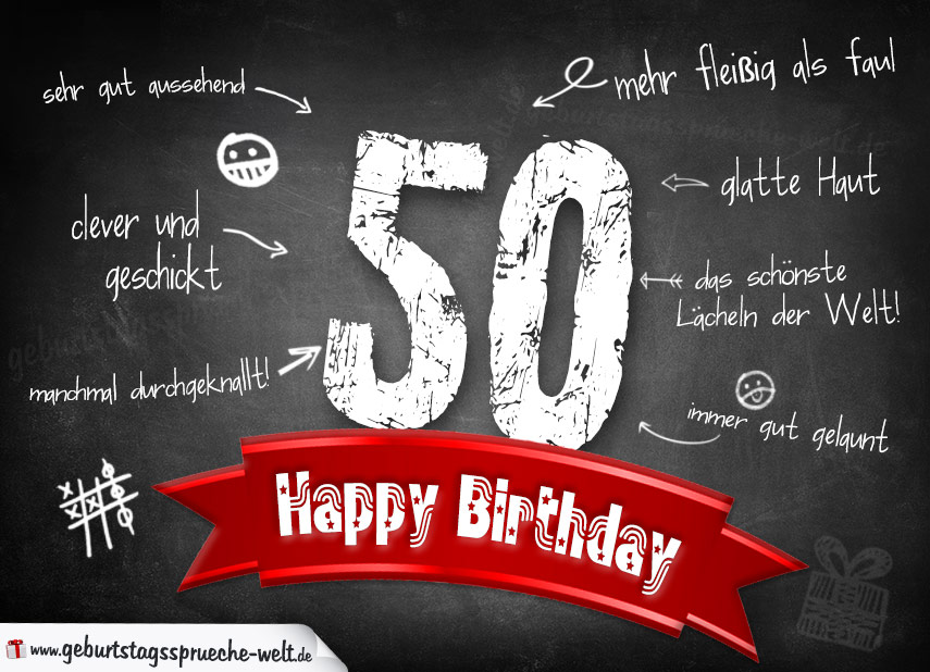 Komplimente Geburtstagskarte Zum 50 Geburtstag Happy Birthday Geburtstagsspruche Welt