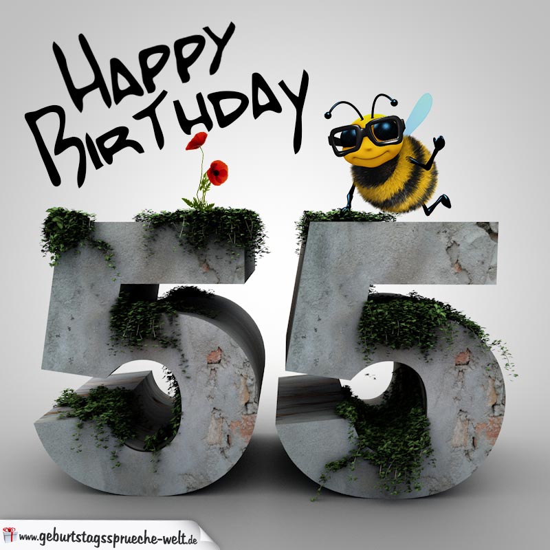 Happy Birthday 3d 55 Geburtstag Geburtstagssprüche Welt