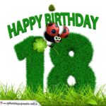 18. Geburtstag als Graszahl Happy Birthday