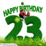 23. Geburtstag als Graszahl Happy Birthday
