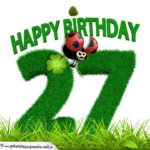 27. Geburtstag als Graszahl Happy Birthday
