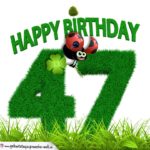 47. Geburtstag als Graszahl Happy Birthday