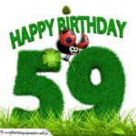 59. Geburtstag als Graszahl Happy Birthday
