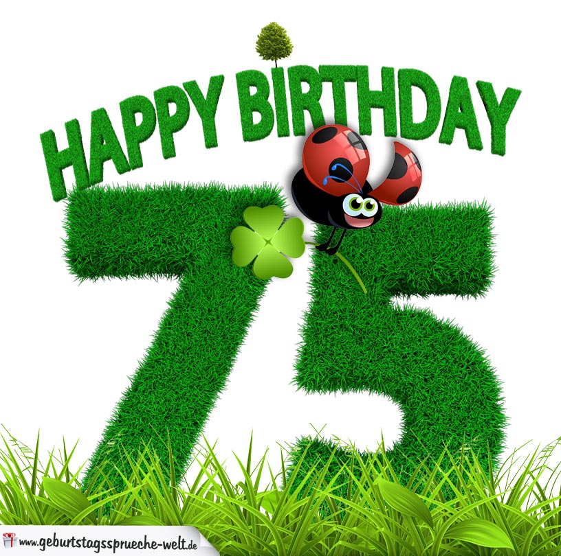 75 Geburtstag Als Graszahl Happy Birthday Geburtstagssprüche Welt 