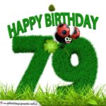 79. Geburtstag als Graszahl Happy Birthday
