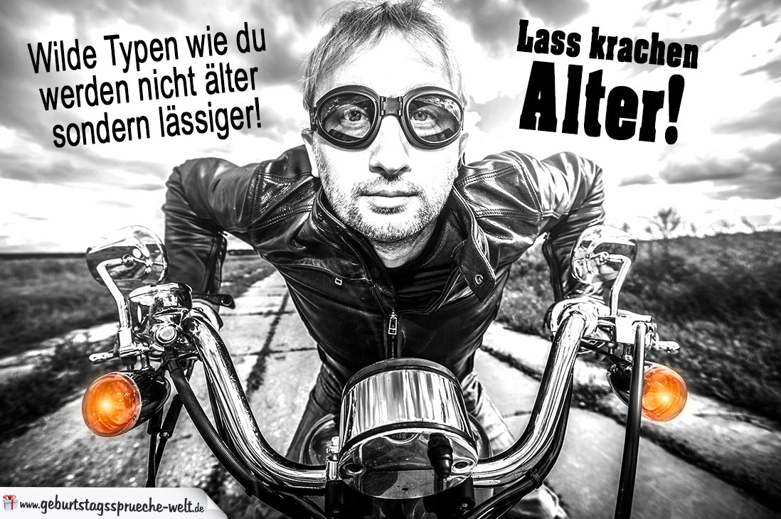 Geburtstag Mann - Biker auf Motorrad