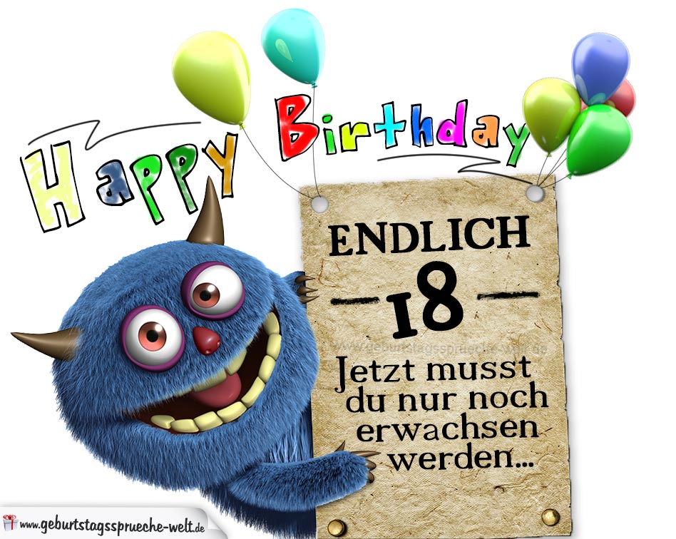 Glückwünsche zum 18. Geburtstag lustig erwachsen ...