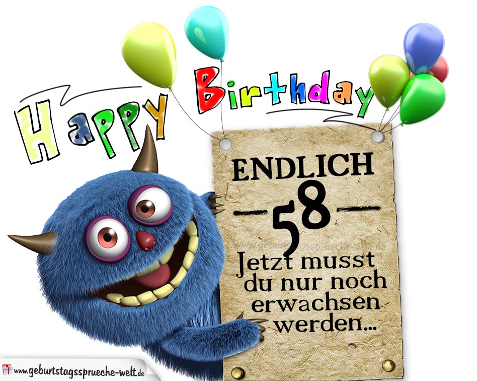 lustige bilder zum 58 geburtstag