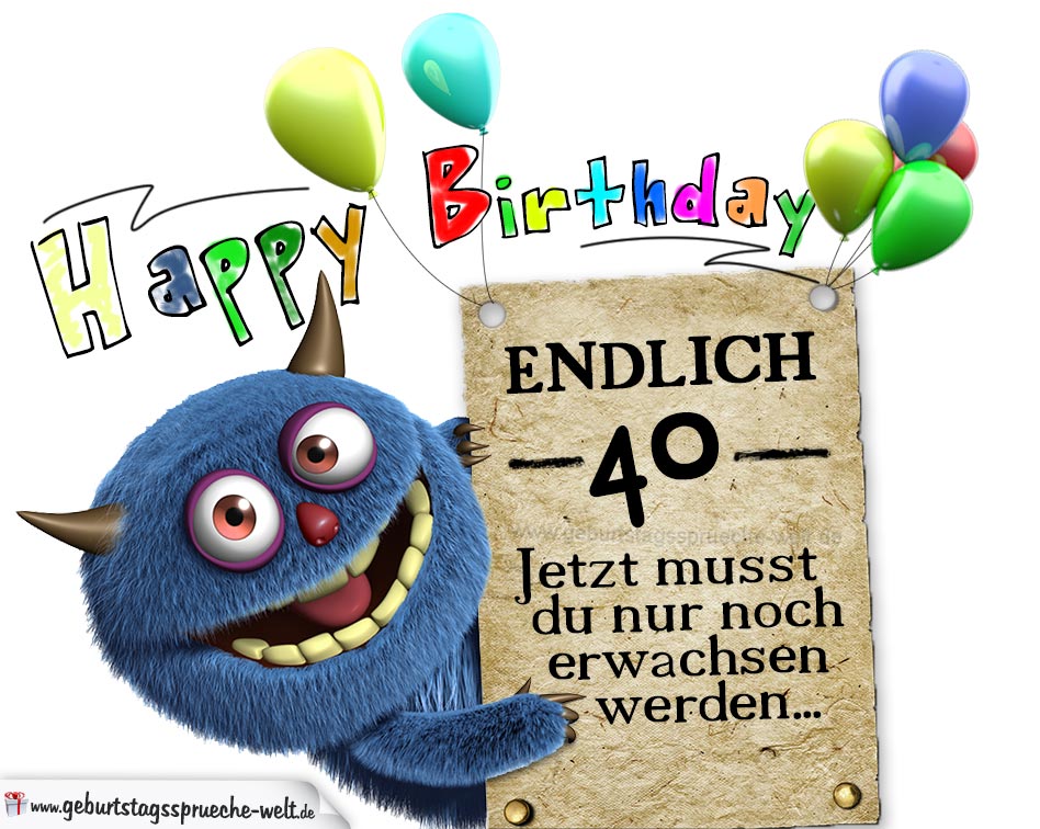 Glückwünsche zum 40. Geburtstag lustig erwachsen GeburtstagssprücheWelt