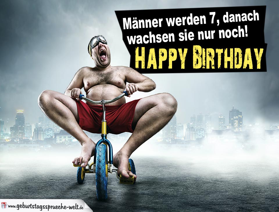 Lustige Geburtstagskarte für Männer - Dreirad