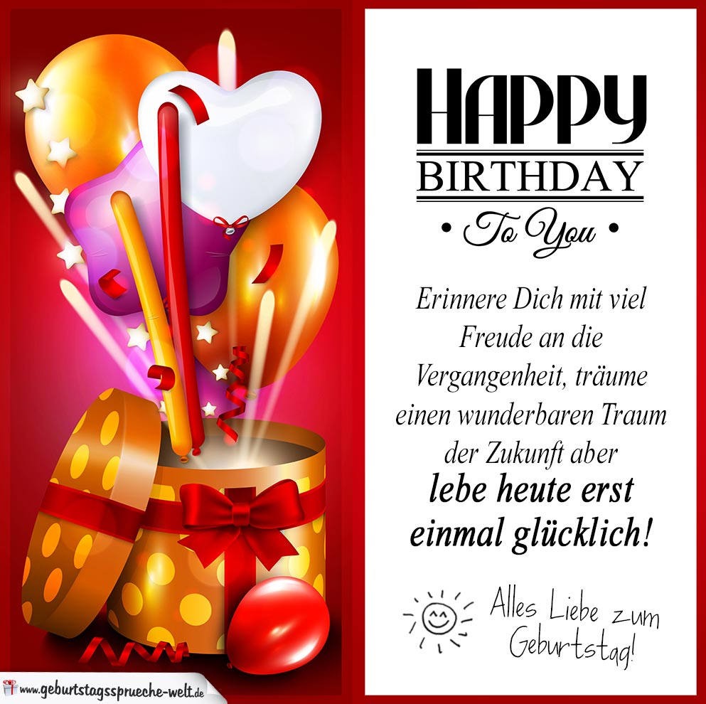 Geburtstagskarte Mit Schonem Spruch Geburtstagsspruche Welt