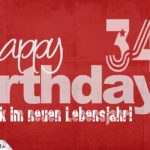Glückwunsch zum 34. Geburtstag - Happy Birthday