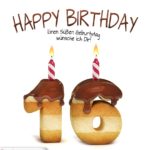 Happy Birthday in Keksschrift zum 16. Geburtstag