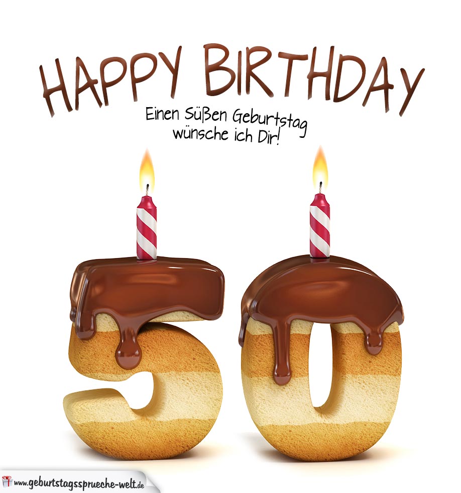 Happy Birthday In Keksschrift Zum 50 Geburtstag Geburtstagsspruche Welt