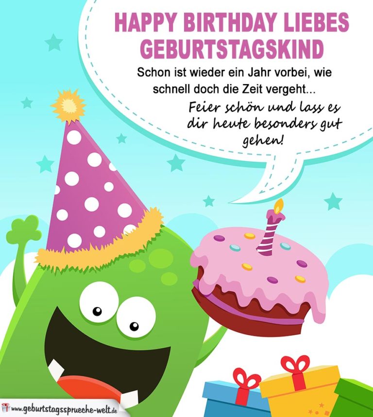 Happy Birthday liebes Geburtstagskind Bunte Karte auch für Kinder