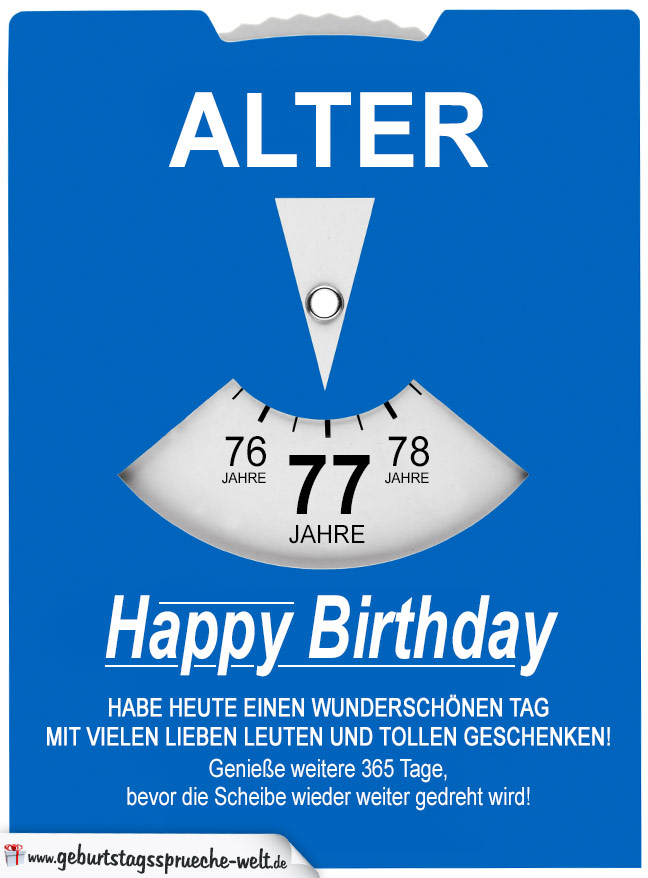 47+ Sprueche zum 55 geburtstag fuer frauen , Geburtstagskarte als Parkscheibe zum 77. Geburtstag GeburtstagssprücheWelt