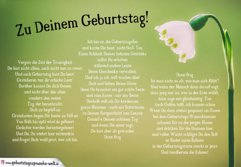 Langes Gedicht zum Geburtstag zum Abändern und inspirieren