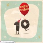 Happy Birthday Geburtstagskarte mit lebendigen Buchstaben zum 10. Geburtstag