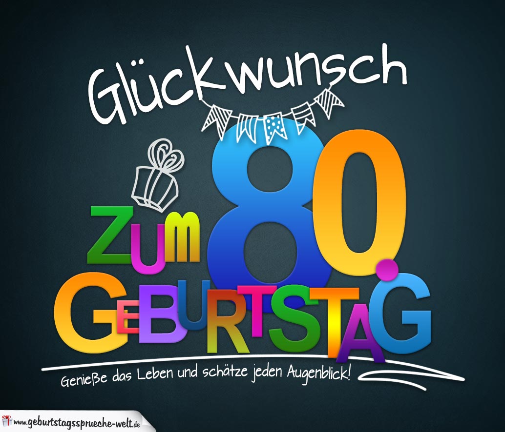 Sprüche Zum 80 Geburtstag Karte Mit Schönem Spruch Zum