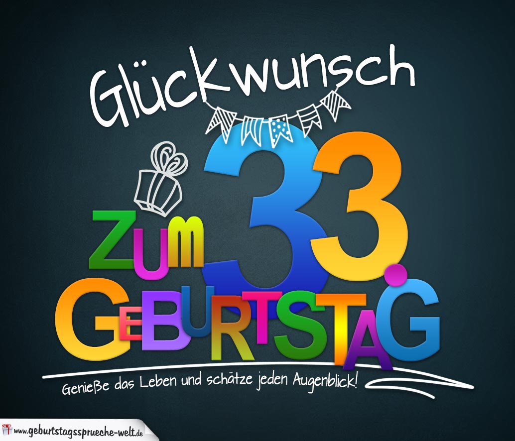 Sprüche zum 33. Geburtstag Karte mit schönem Spruch zum Nachdenken GeburtstagssprücheWelt