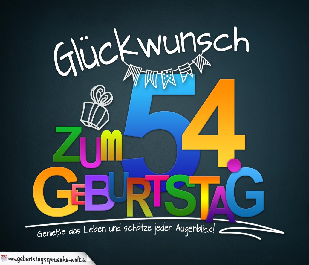 Sprüche zum 54. Geburtstag Karte mit schönem Spruch zum Nachdenken GeburtstagssprücheWelt