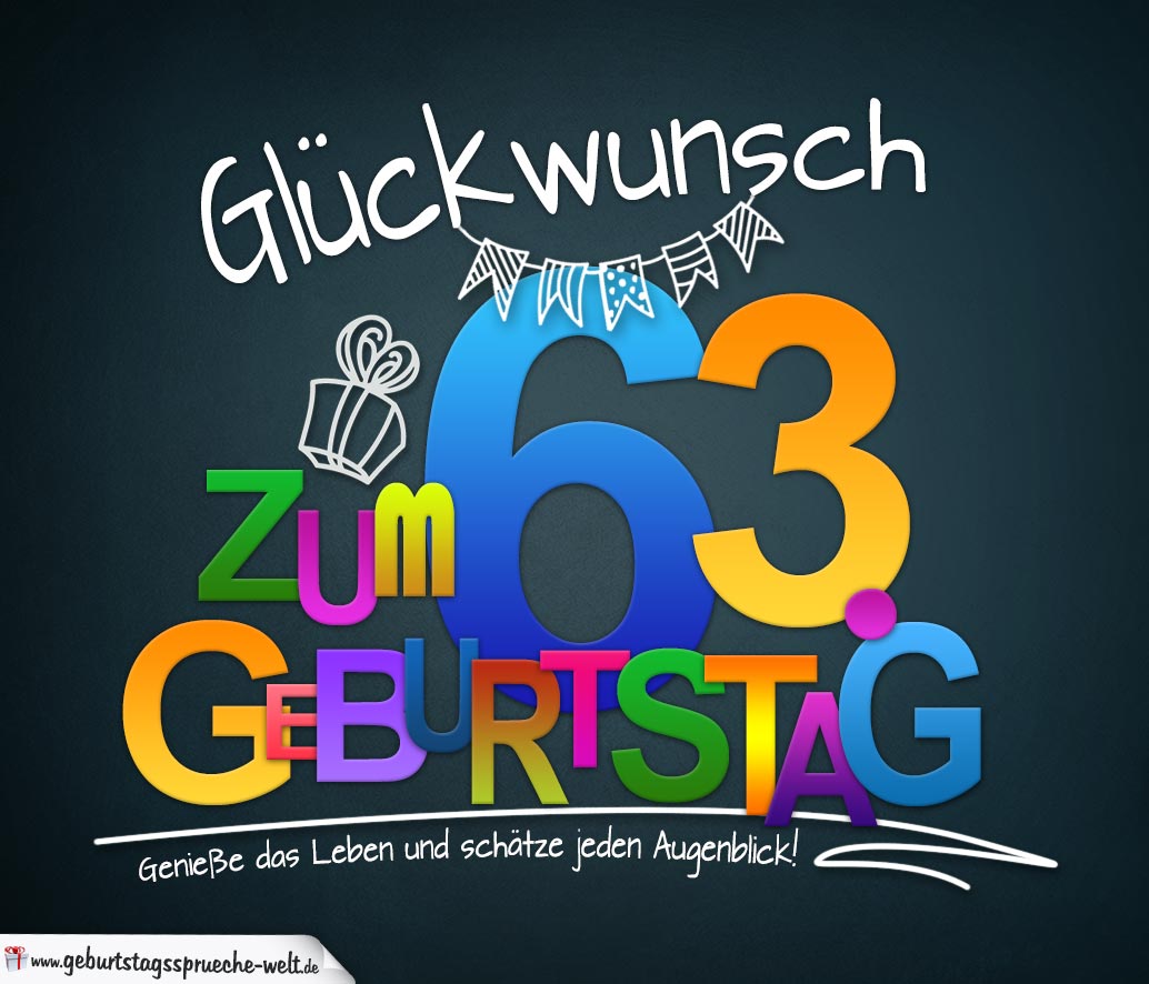 Sprüche zum 63. Geburtstag Karte mit schönem Spruch zum Nachdenken GeburtstagssprücheWelt