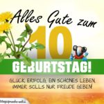 10. Geburtstag - Geburtstagskarte ALLES GUTE mit schönem Spruch