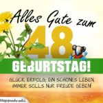 48. Geburtstag - Geburtstagskarte ALLES GUTE mit schönem Spruch