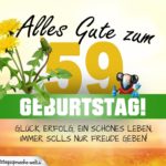 59. Geburtstag - Geburtstagskarte ALLES GUTE mit schönem Spruch