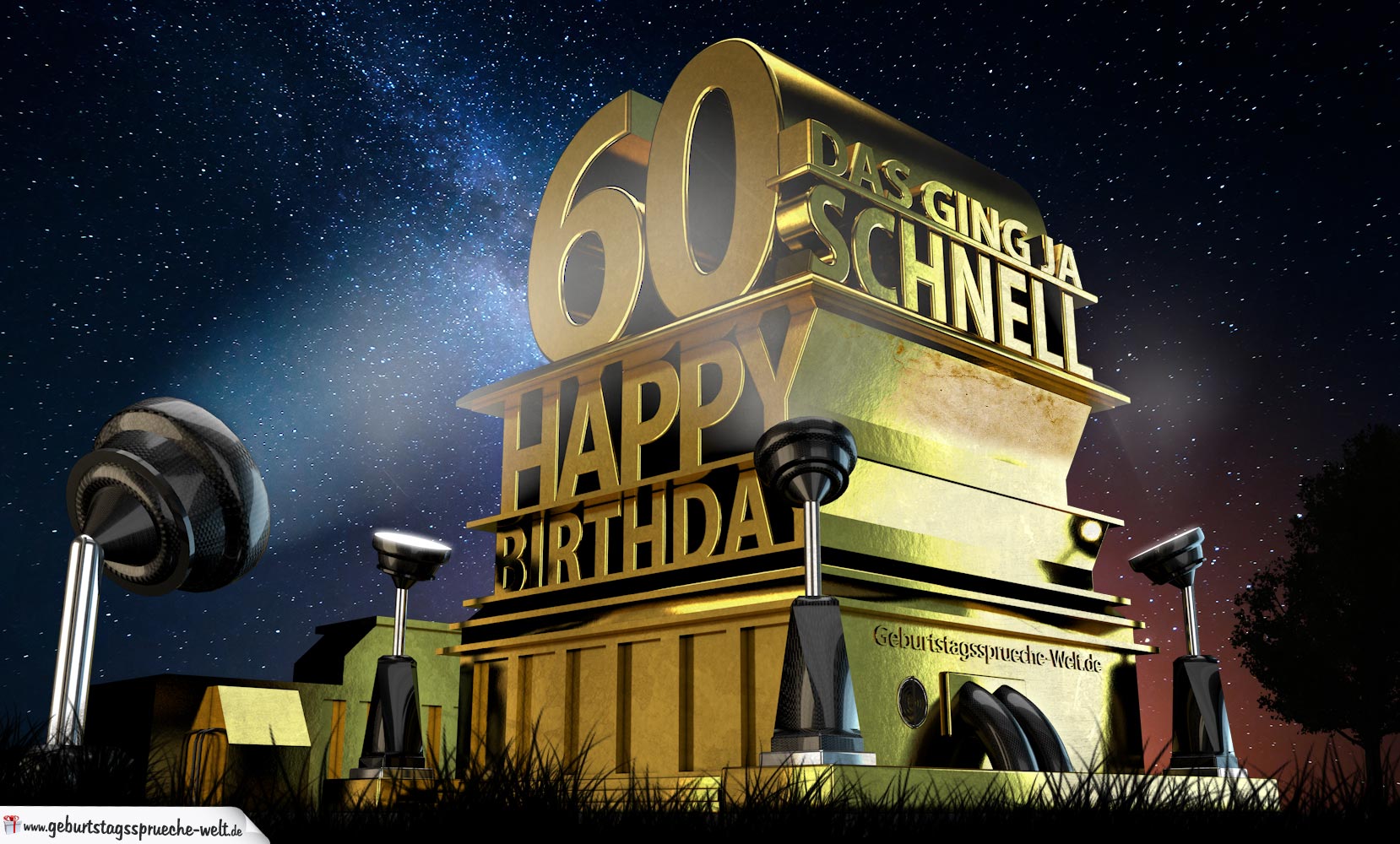 Kostenlose Geburtstagskarte Zum 60 Geburtstag Im Stile Von Hollywood Happy Birthday Geburtstagsspruche Welt