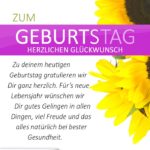 Schlichte Geburtstagskarte mit Sonnenblumen und Spruch