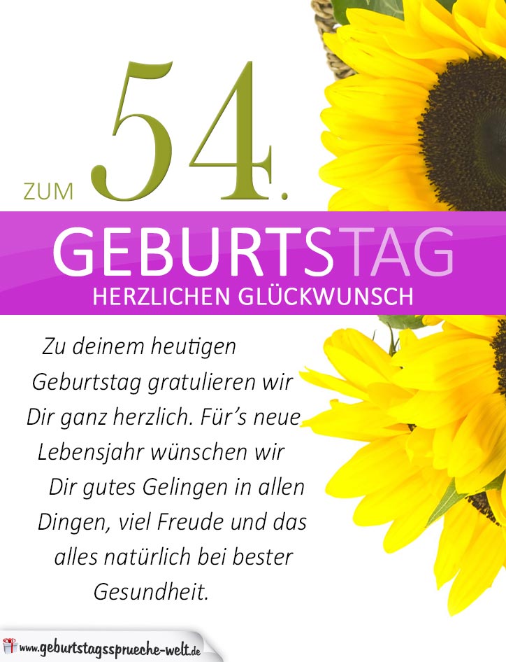 Geburtstagskarten 54 Geburtstag