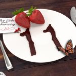 Geburtstagskarte mit Erdbeeren und Schokolade zum 11. Geburtstag