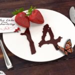 Geburtstagskarte mit Erdbeeren und Schokolade zum 14. Geburtstag