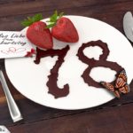 Geburtstagskarte mit Erdbeeren und Schokolade zum 78. Geburtstag