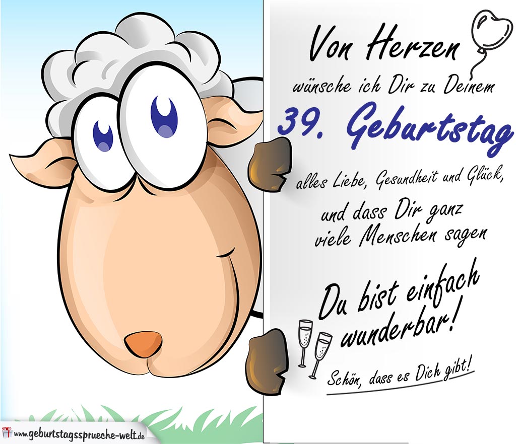 Geburtstagskarte Mit Schaf 39 Geburtstag Geburtstagsspruche Welt