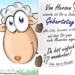 Schaf-Geburtstagskarte mit herzlichen Glückwünschen