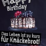 Lustige Geburtstagskarte - Kuchen statt Knäckebrot
