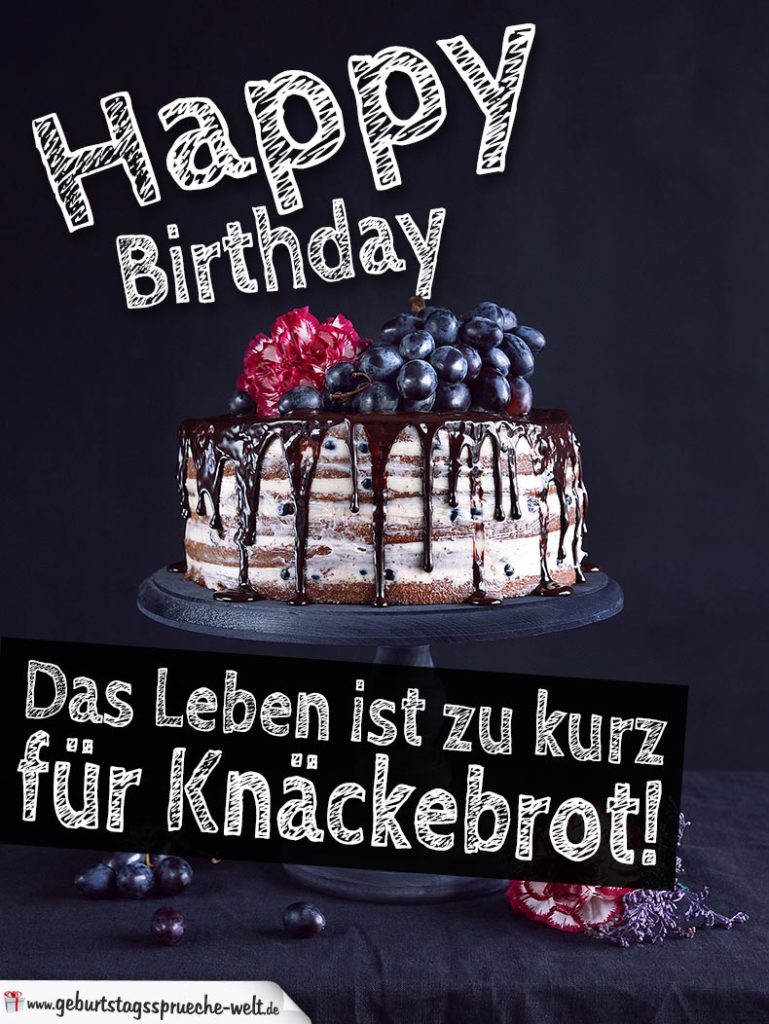 Lustige Geburtstagskarte Kuchen statt Knäckebrot Geburtstagssprüche