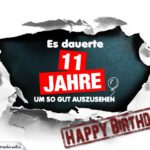 11. Geburtstag Lustige Geburtstagskarte kostenlos