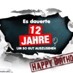 12. Geburtstag Lustige Geburtstagskarte kostenlos