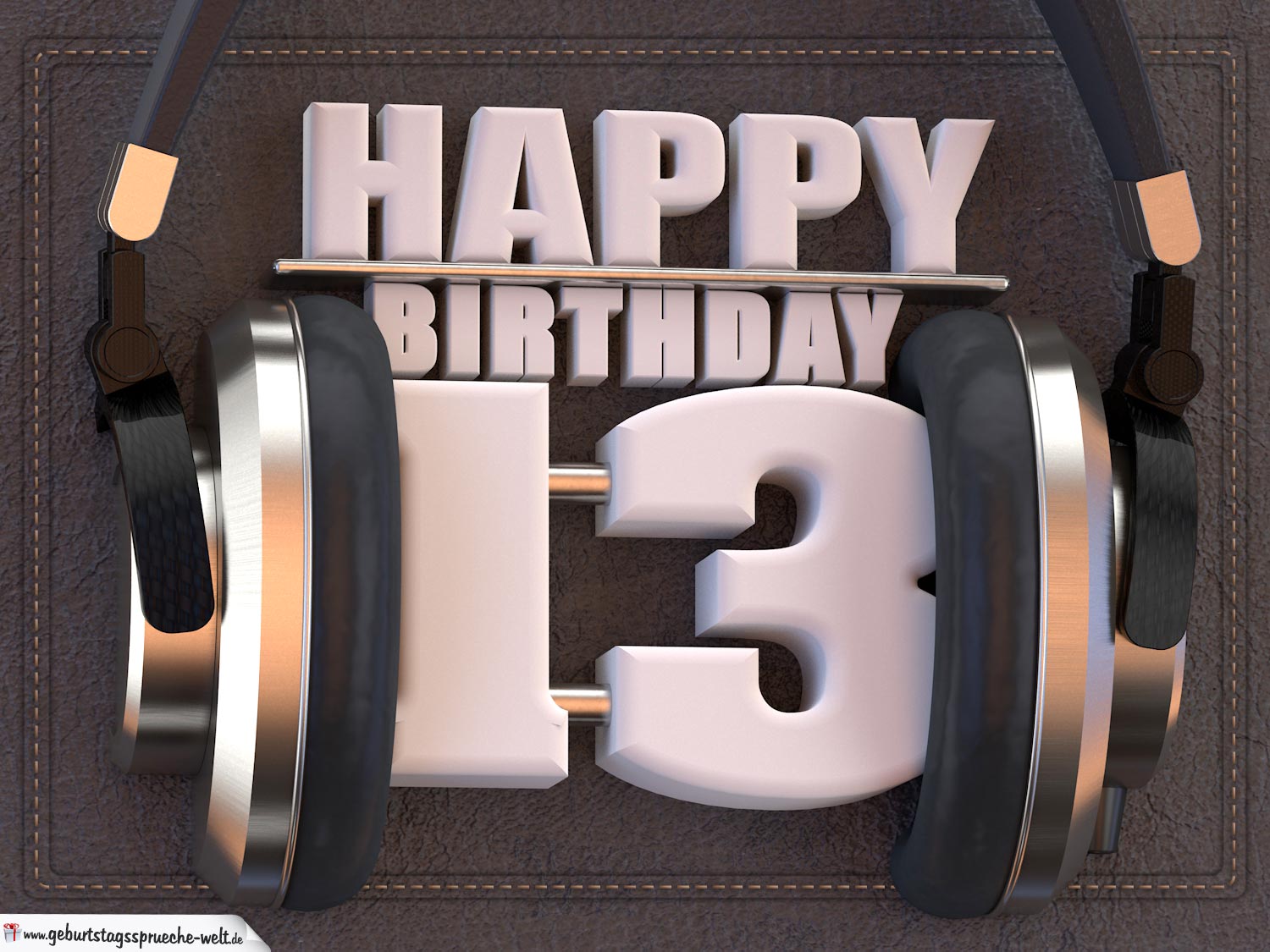 13. Geburtstag Karte Happy Birthday Kopfhörer GeburtstagssprücheWelt