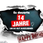 14. Geburtstag Lustige Geburtstagskarte kostenlos