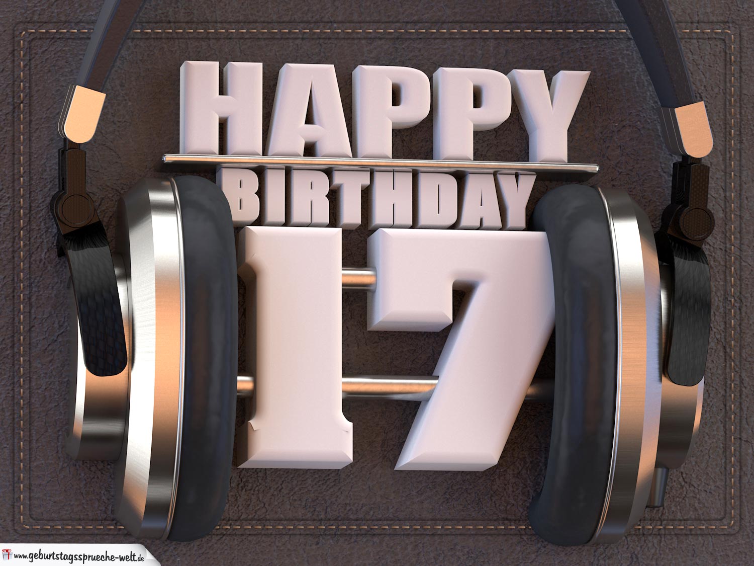 17. Geburtstag Karte Happy Birthday Kopfhörer GeburtstagssprücheWelt