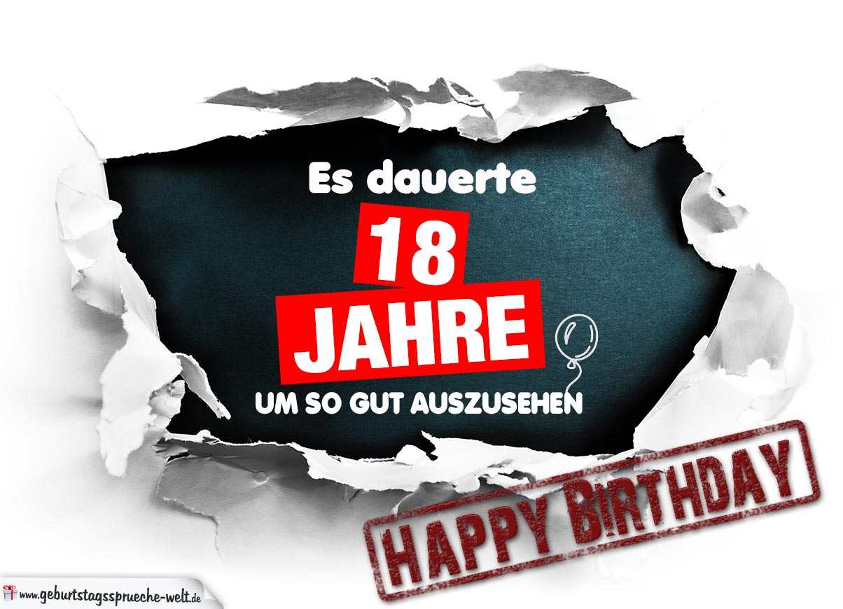 18 Geburtstag Lustige Geburtstagskarte Kostenlos Geburtstagsspruche Welt