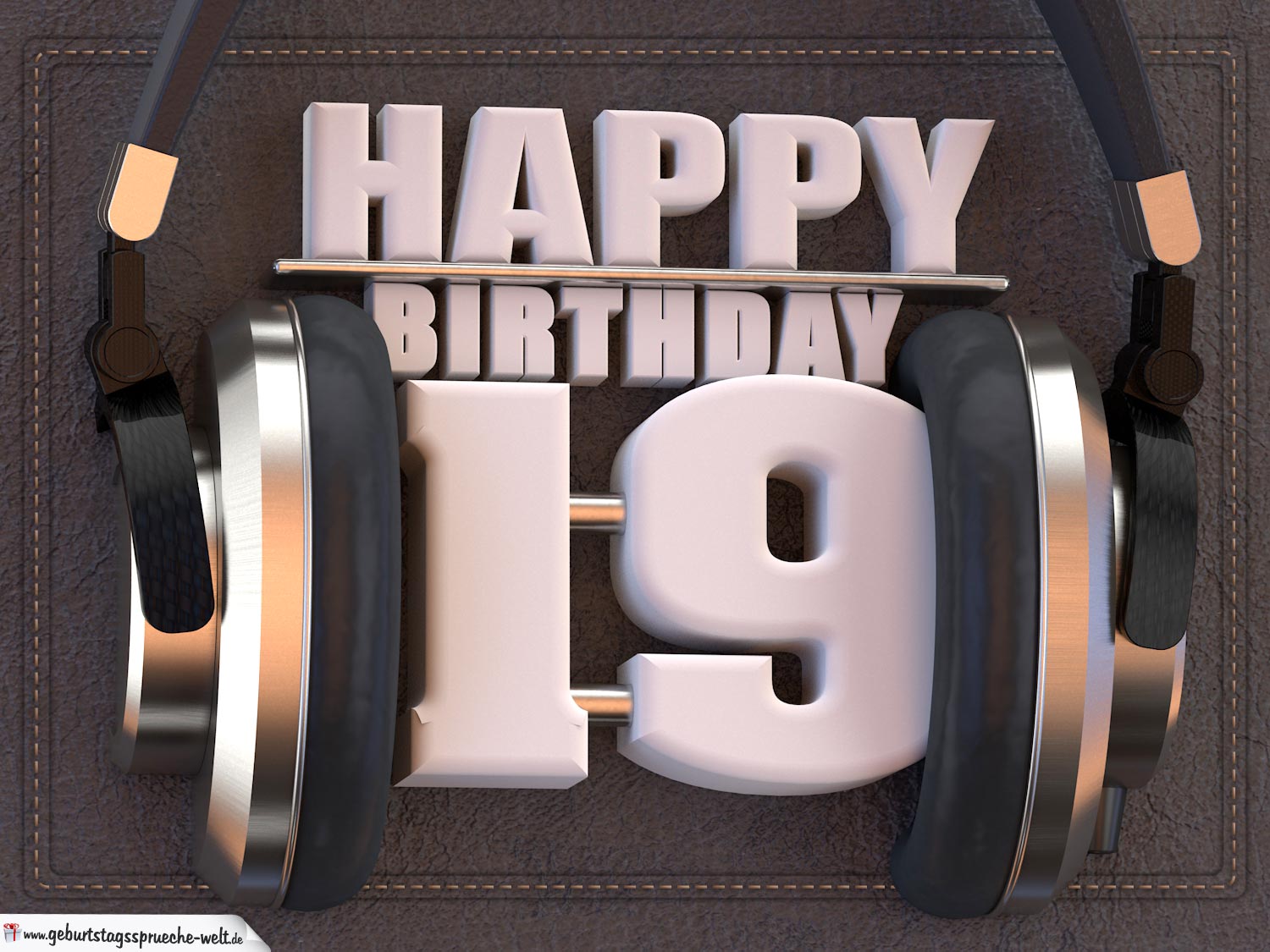 19. Geburtstag Karte Happy Birthday Kopfhörer GeburtstagssprücheWelt
